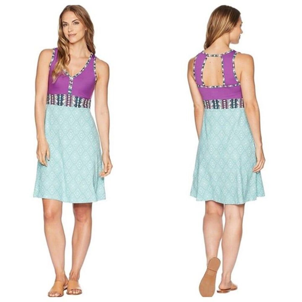 MARMOT Sz L Becca Purple And Sea Green Activewear Dress So Soft Comfort Everyday